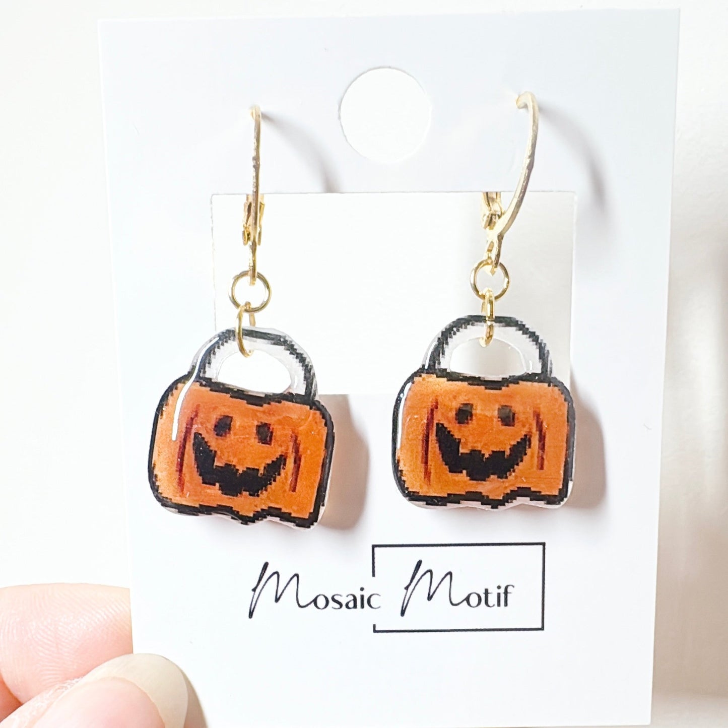 Halloween dangle earrings - Pumpkin