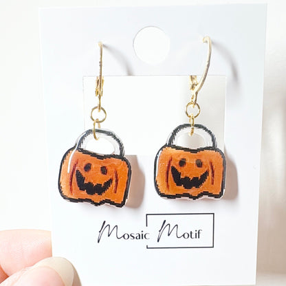 Halloween dangle earrings - Pumpkin
