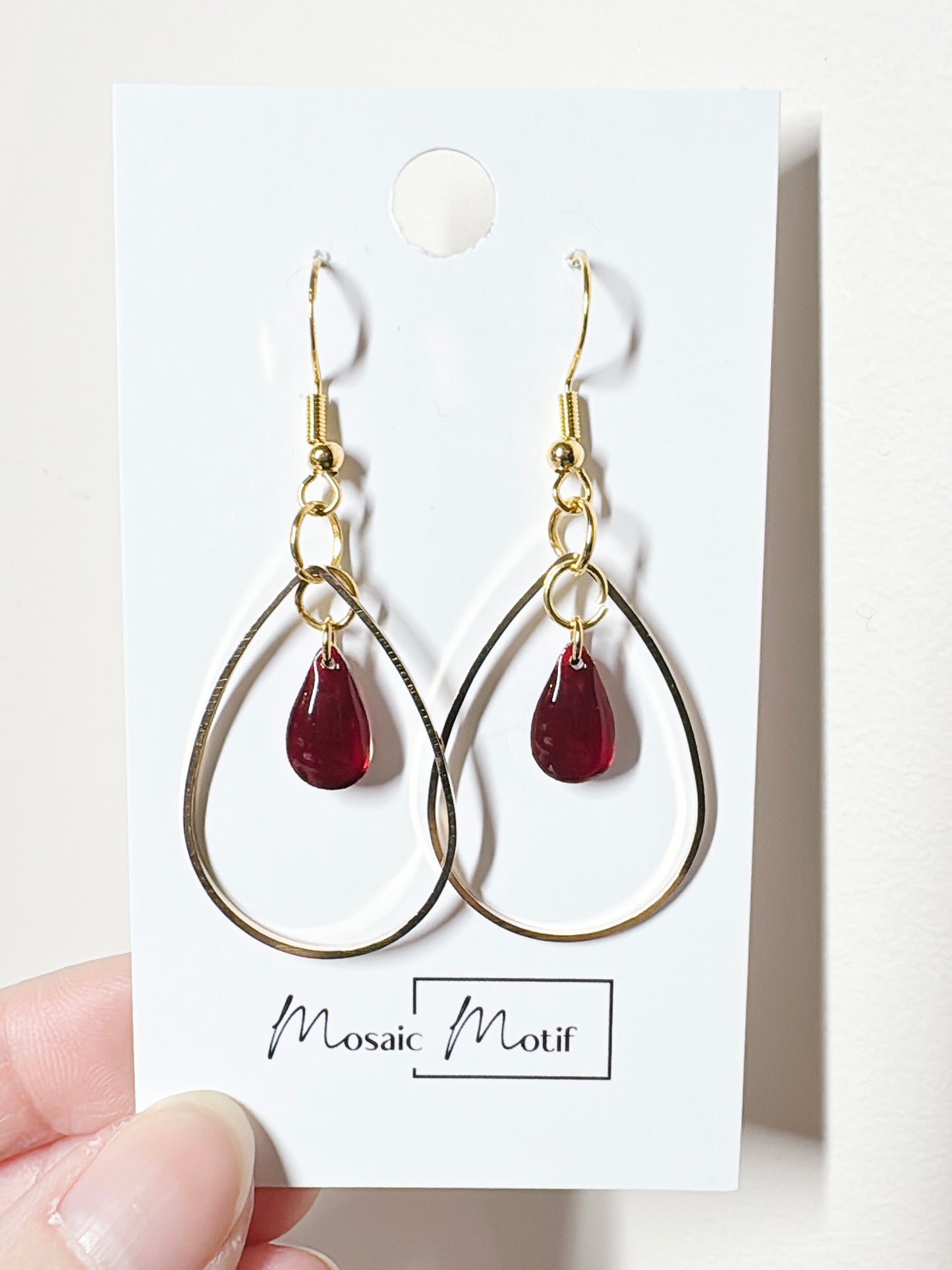 Waterdrop ring dangle (multiple colours)