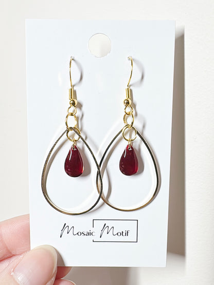Waterdrop ring dangle earrings (multiple colours)