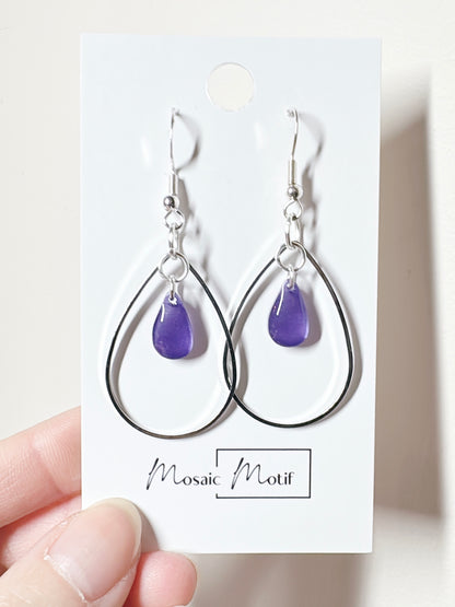 Waterdrop ring dangle earrings (multiple colours)