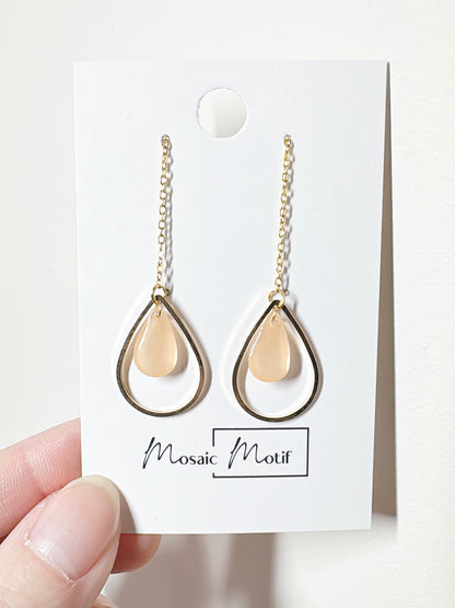 Waterdrop thread dangle earrings (multiple colours)