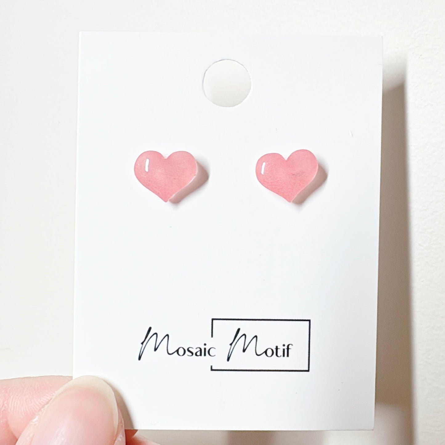 Valentine - chubby heart acrylic stud earrings (multiple colours)