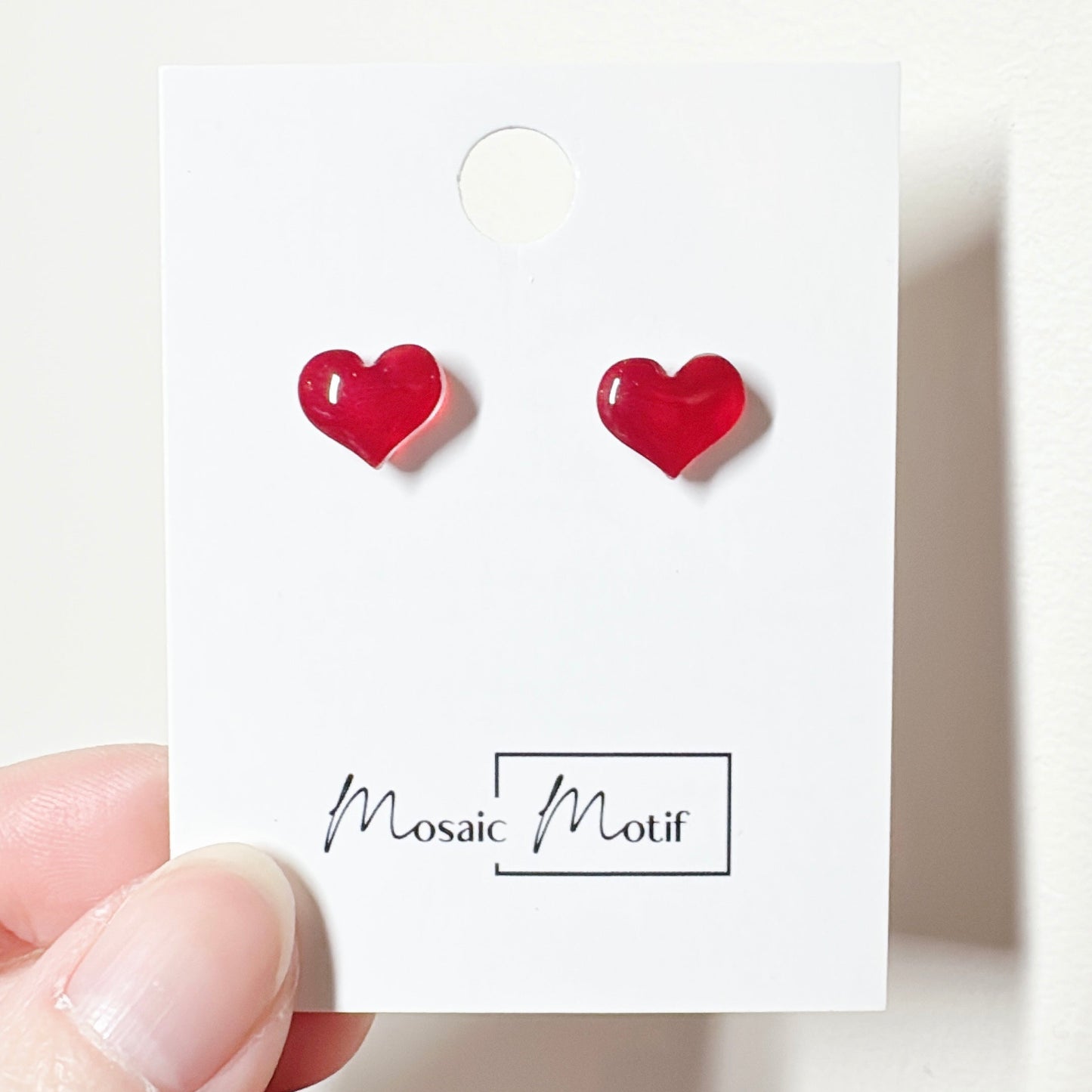 Valentine - chubby heart acrylic stud earrings (multiple colours)