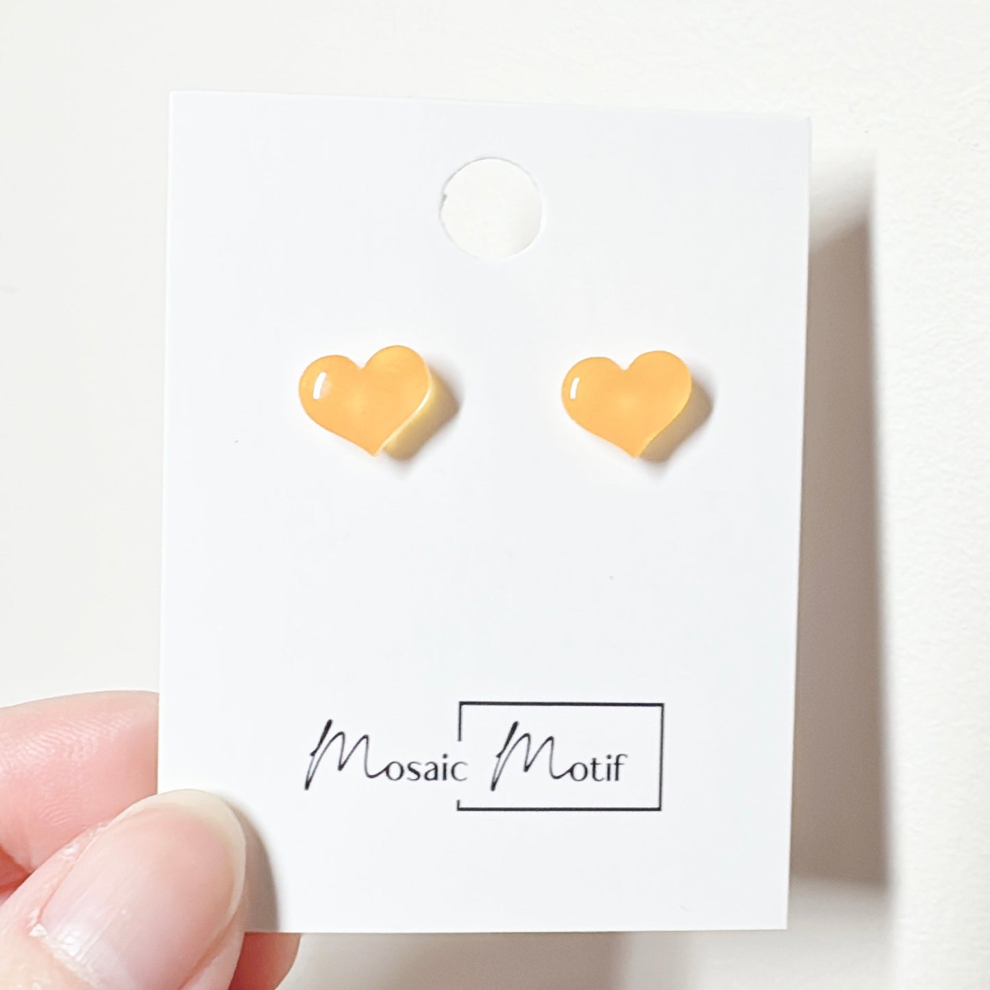 Valentine - chubby heart acrylic stud earrings (multiple colours)
