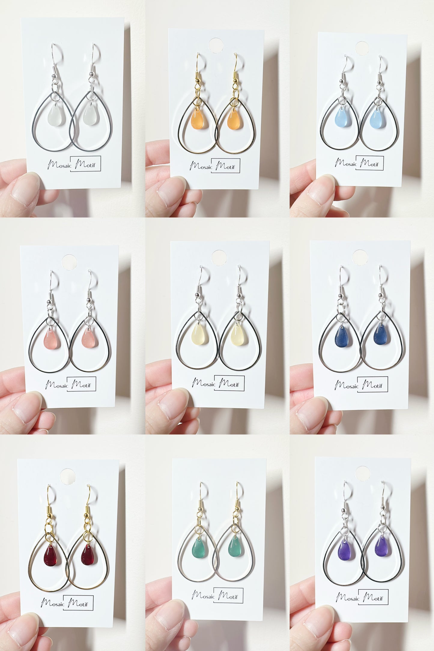 Waterdrop ring dangle (multiple colours)