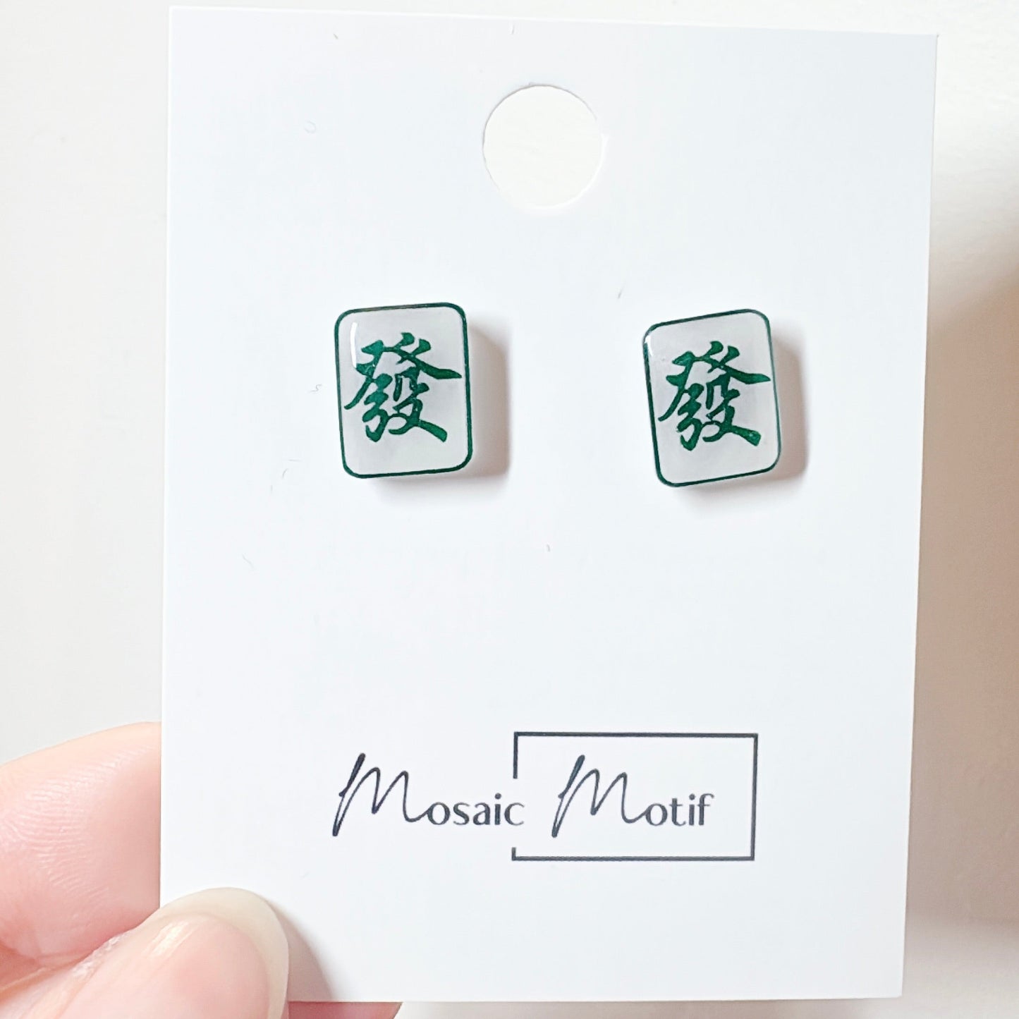 CNY - Mahjong stud earrings