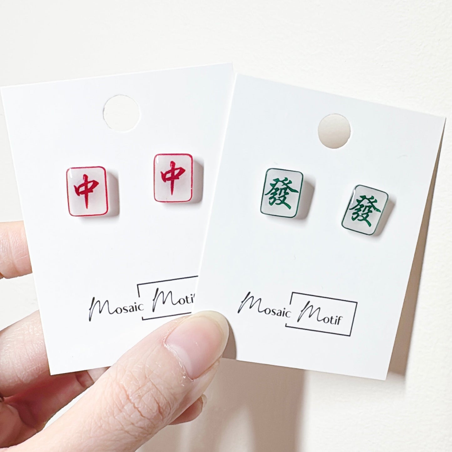CNY - Mahjong stud earrings