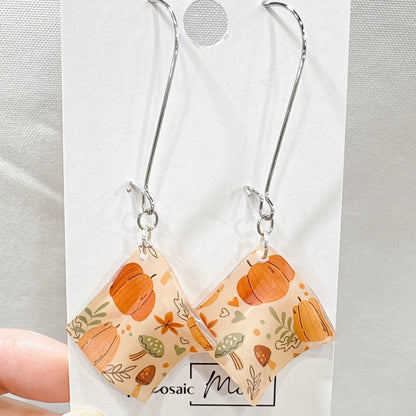 Handkerchief mini dangle earrings (Autumn vibe)
