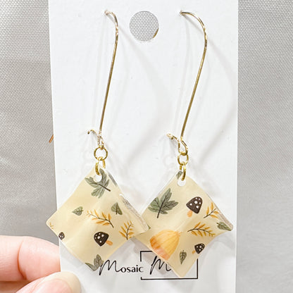 Handkerchief mini dangle earrings (Autumn vibe)