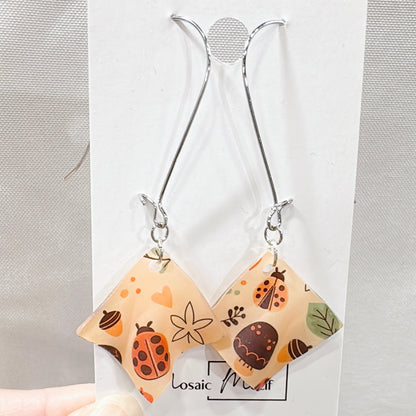 Handkerchief mini dangle earrings (Autumn vibe)