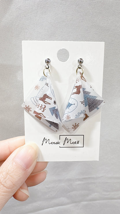 Handkerchief dangle earrings (Winter)