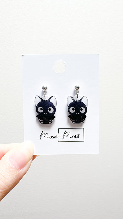 Halloween hoop earrings - Cat mini Bat
