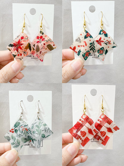Handkerchief dangle earrings (Winter)