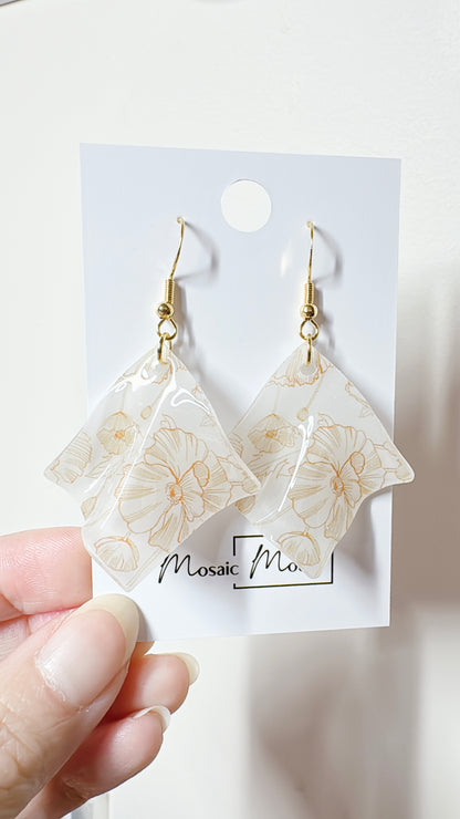 Handkerchief dangle earrings (Floral)