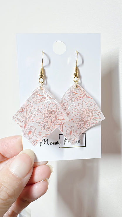 Handkerchief dangle earrings (Floral)