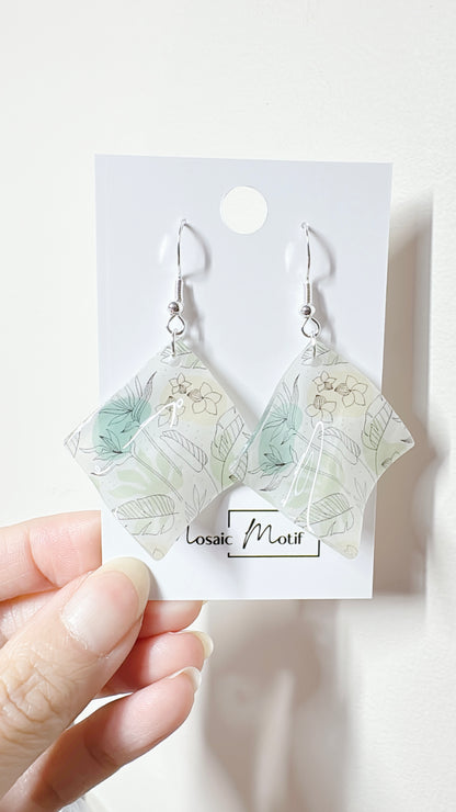 Handkerchief dangle earrings (Floral)