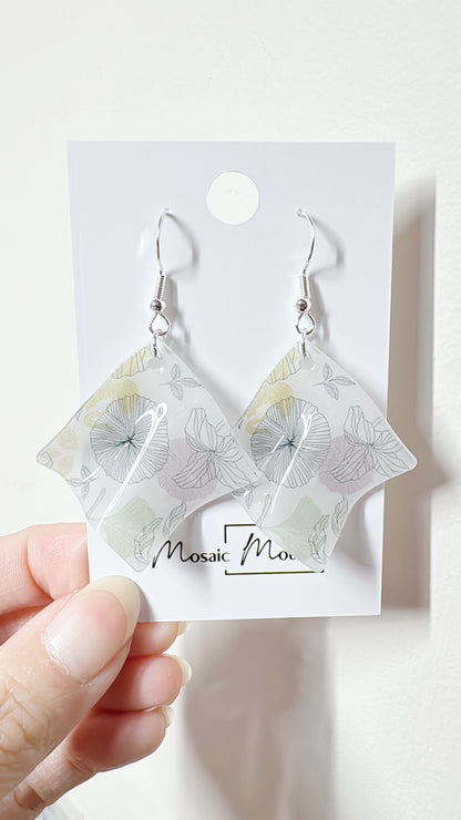 Handkerchief dangle earrings (Floral)