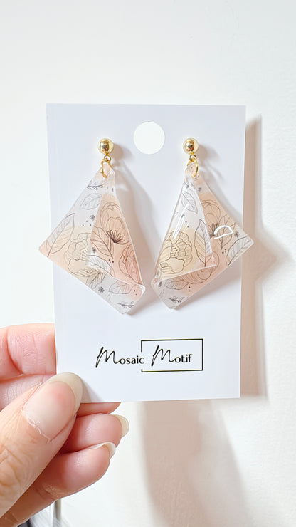 Handkerchief dangle earrings (Floral)