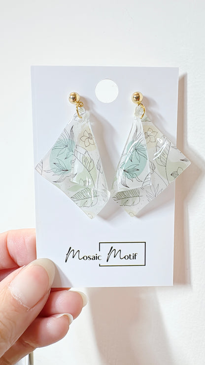 Handkerchief dangle earrings (Floral)