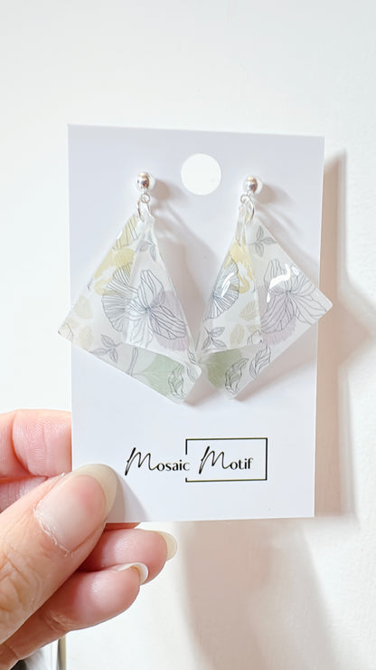 Handkerchief dangle earrings (Floral)