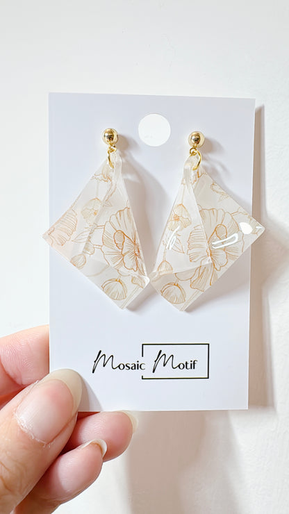 Handkerchief dangle earrings (Floral)