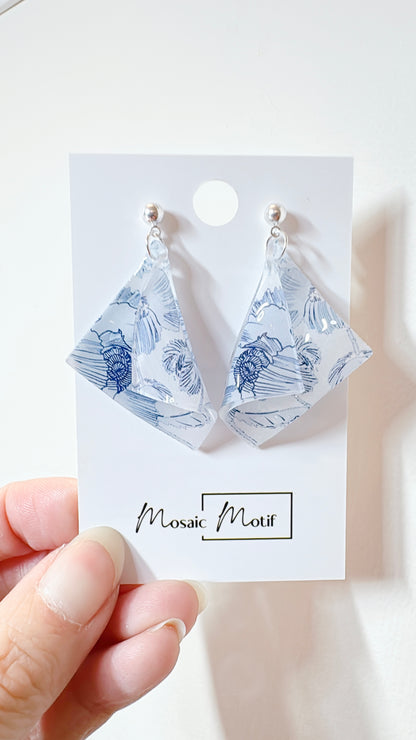 Handkerchief dangle earrings (Floral)