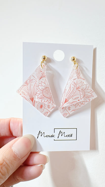 Handkerchief dangle earrings (Floral)