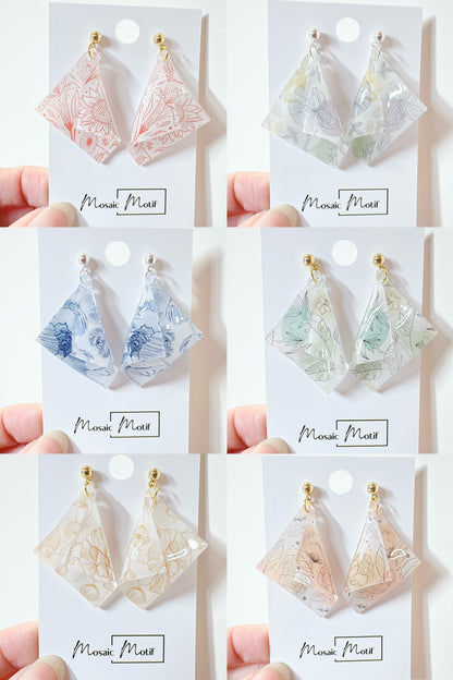 Handkerchief dangle earrings (Floral)