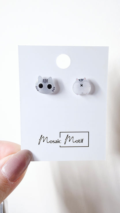 Cat Butt earrings - Big eyes Cat butt stud earrings