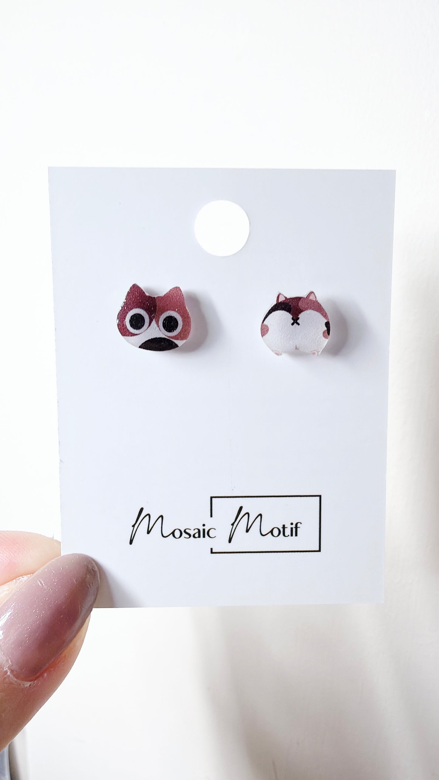 Cat Butt earrings - Big eyes Cat butt stud earrings