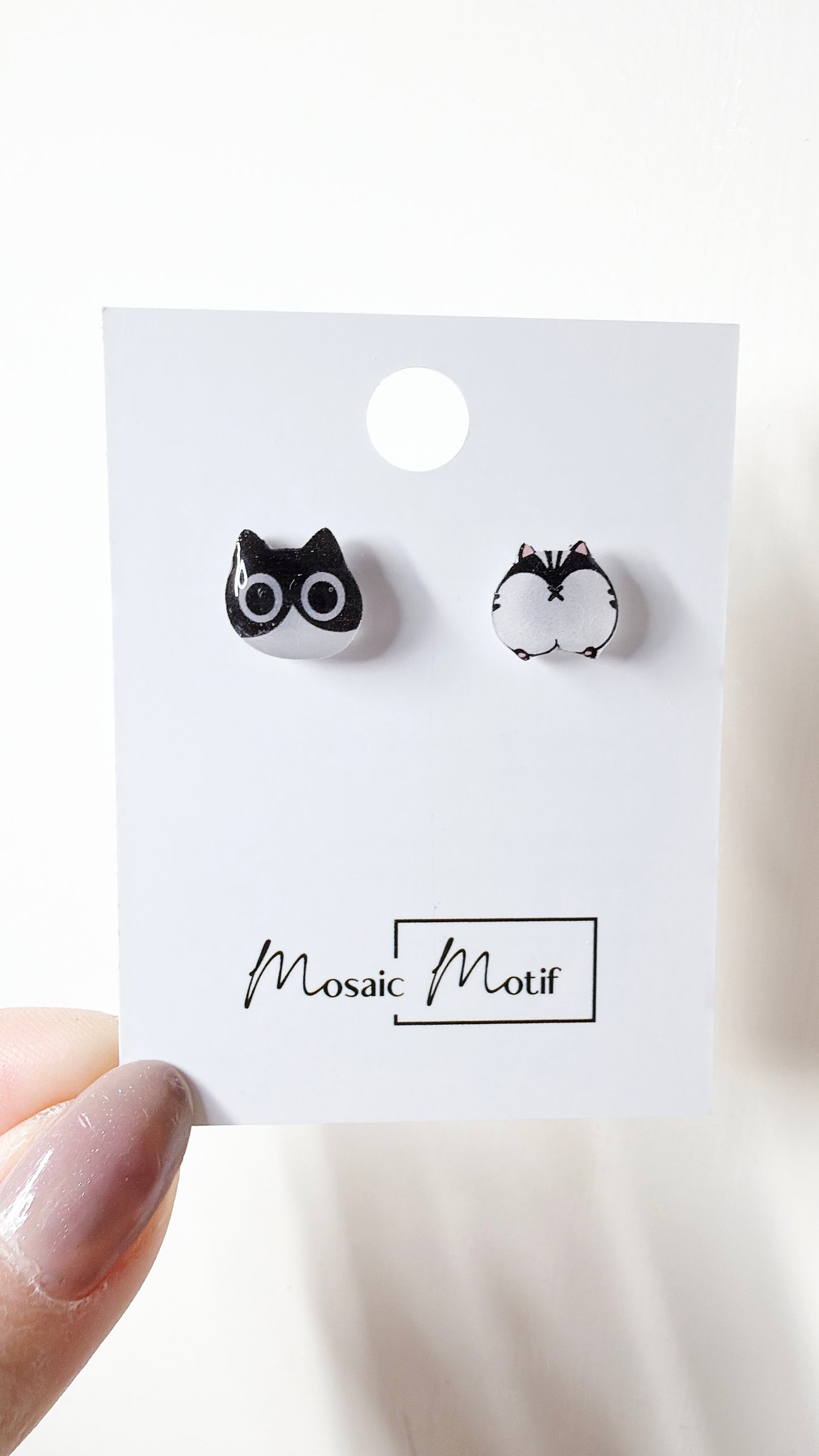 Cat Butt earrings - Big eyes Cat butt stud earrings
