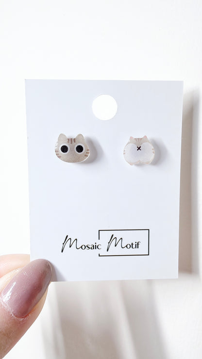 Cat Butt earrings - Big eyes Cat butt stud earrings