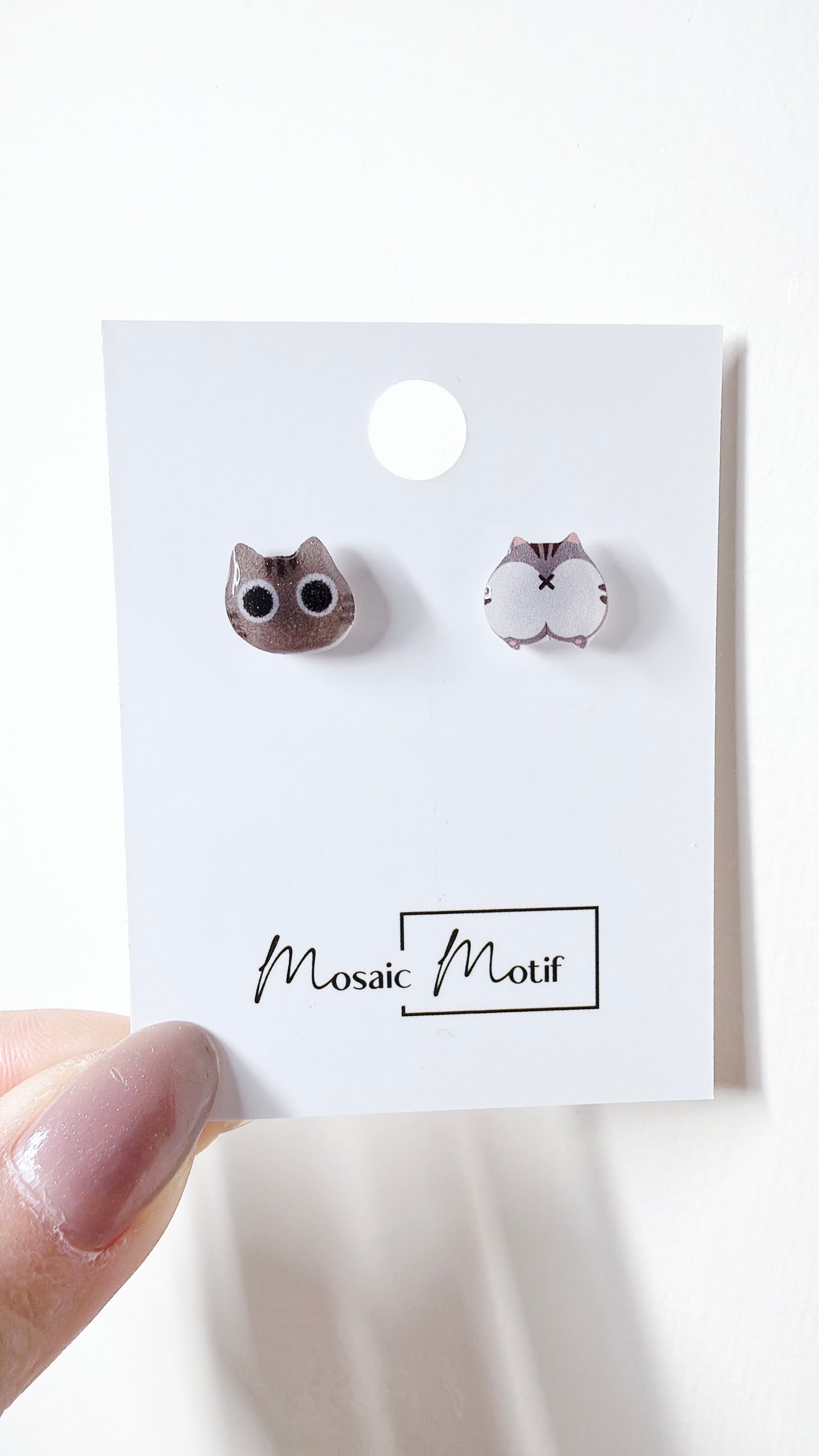 Cat Butt earrings - Big eyes Cat butt stud earrings