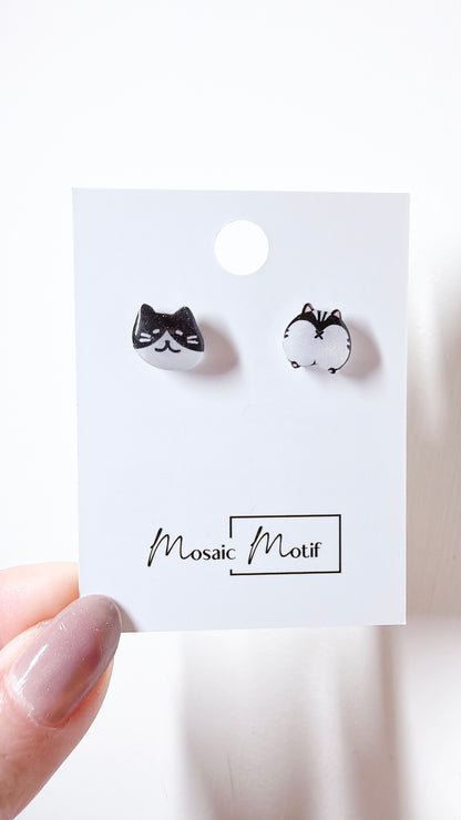 Cat Butt earrings - Cat stud butt earrings