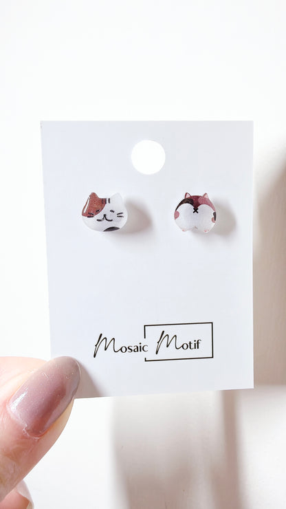 Cat Butt earrings - Cat stud butt earrings