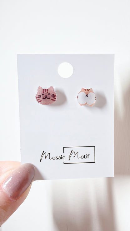 Cat Butt earrings - Cat stud butt earrings