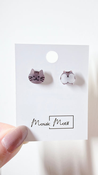 Cat Butt earrings - Cat stud butt earrings