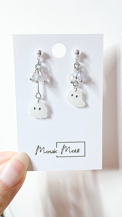 Halloween Glow in the dark earrings - Boo balloon