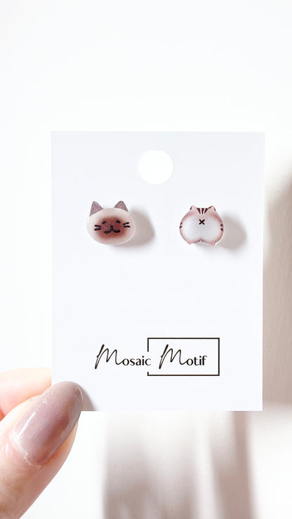 Cat Butt earrings - Cat stud butt earrings