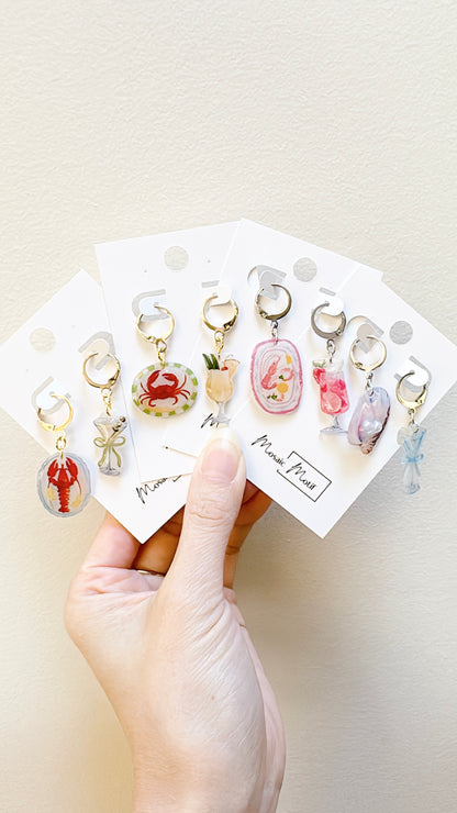Bistro Chic - Crab Pina Colada dangle hoop earrings