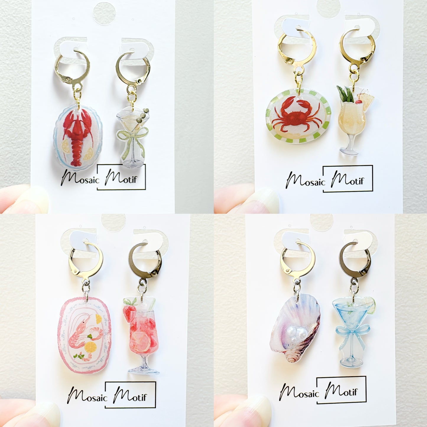 Bistro Chic - Crab Pina Colada dangle hoop earrings