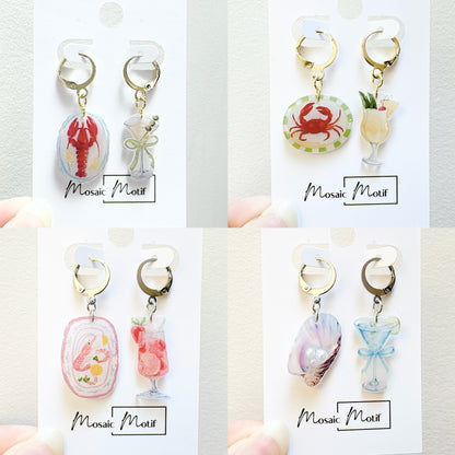 Bistro Chic - Crab Pina Colada dangle hoop earrings