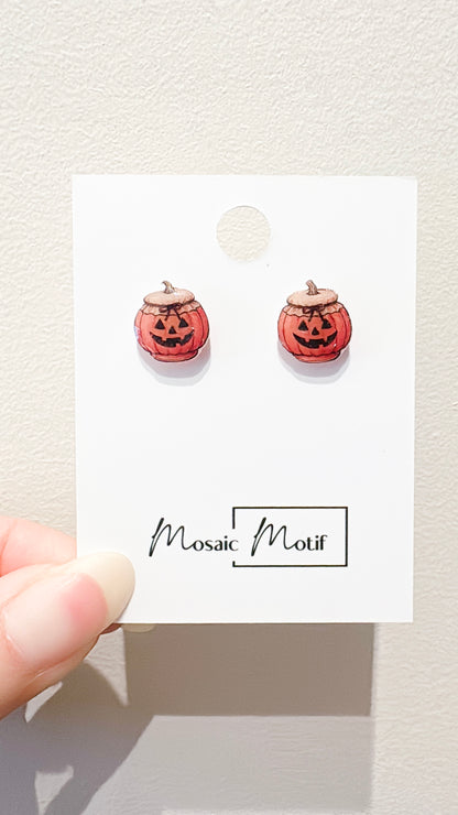 Halloween stud earrings - Pumpkin Honey