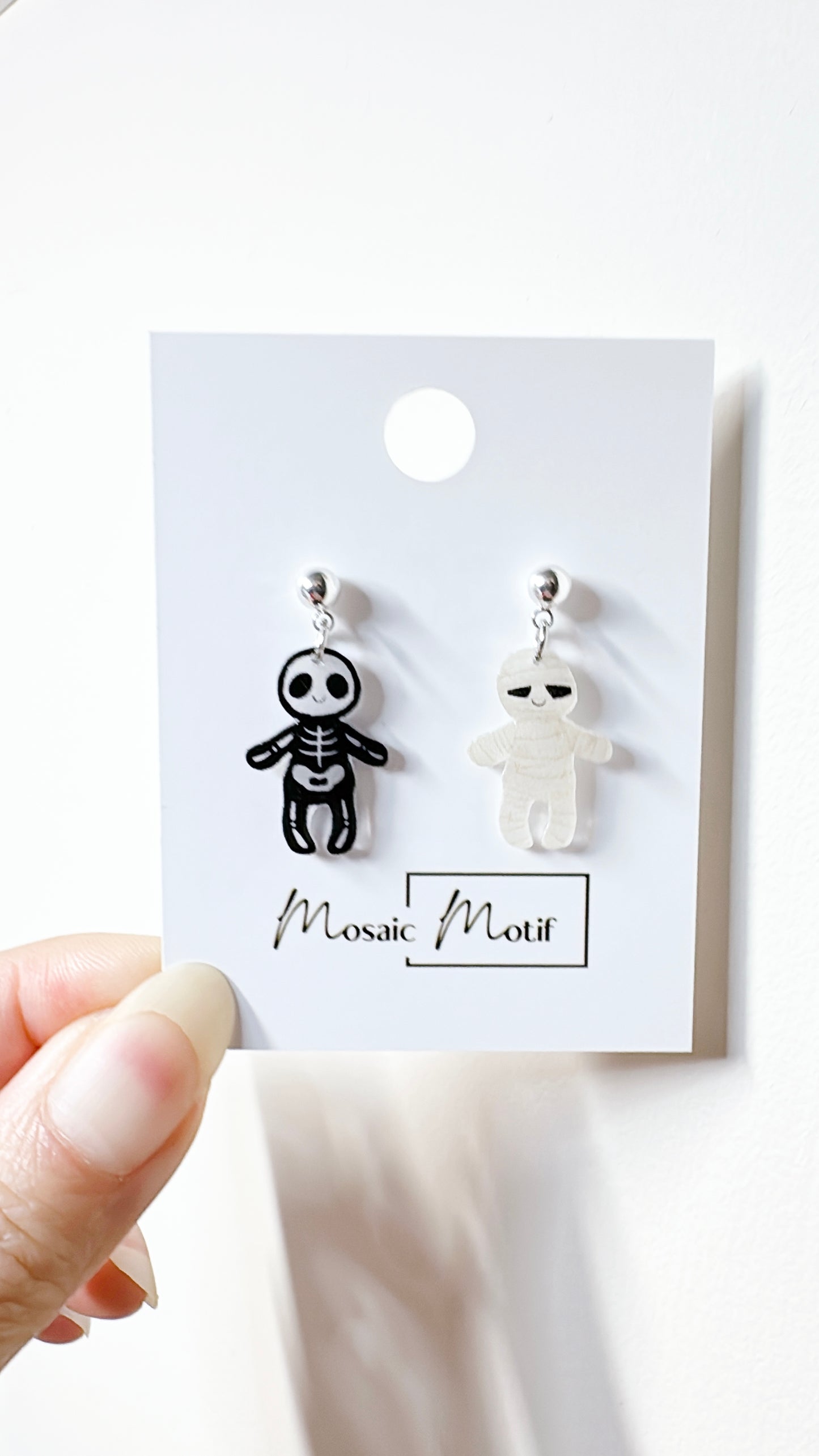 Halloween hoop earrings - Mummy Skeleton