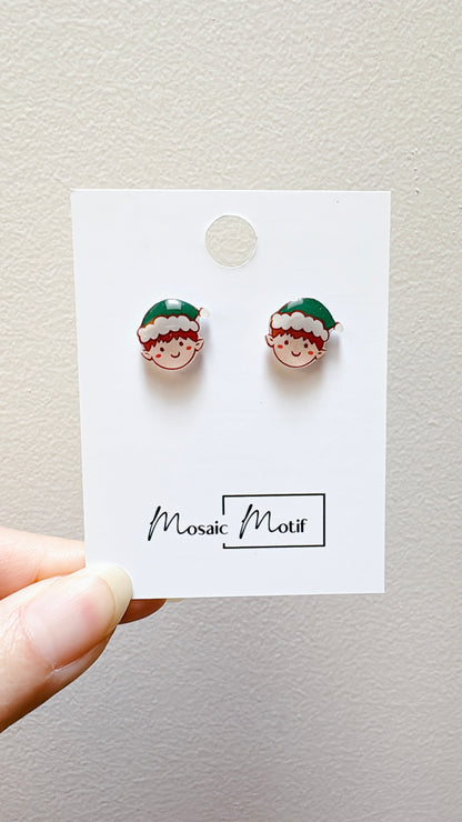 Xmas Christmas stud earrings - Elf