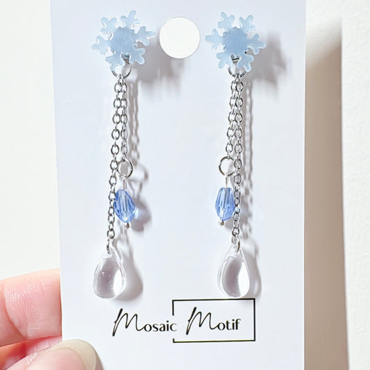 Xmas Christmas snowflake - 2in1 dangle earrings