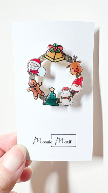 Xmas Christmas element brooch