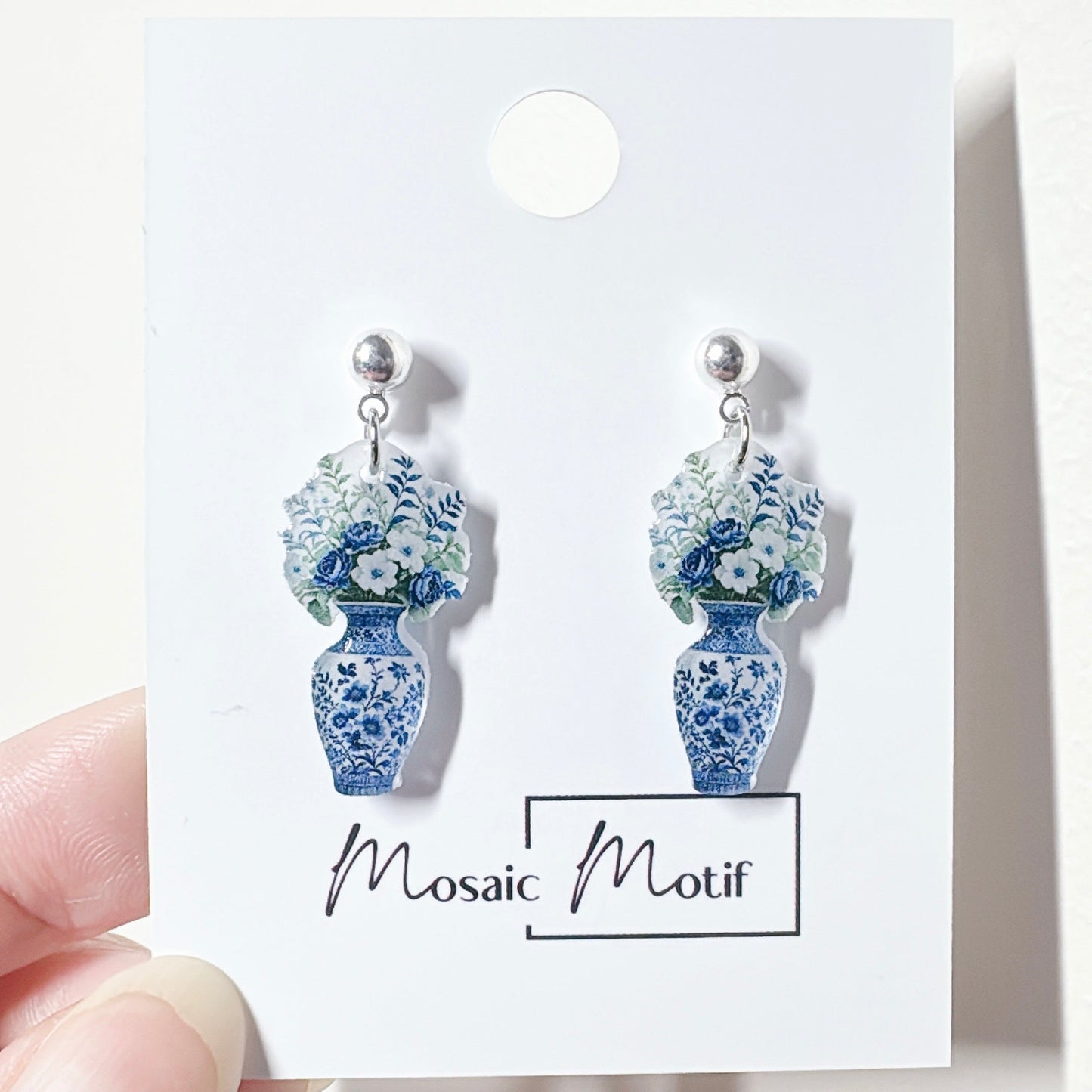 CNY - Porcelain vase dangle earrings