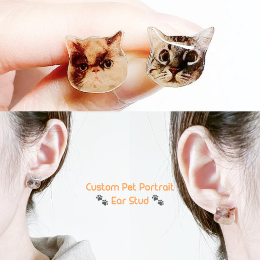 (🐾) Custom Pet Portrait - Earrings